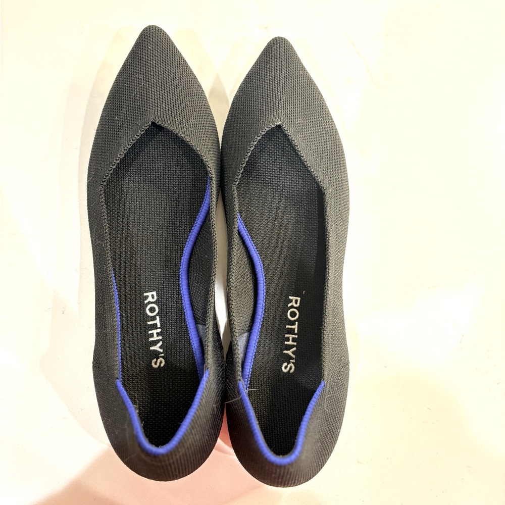 ROTHYS Women’s The Point Flats Black Shoes Lightweight‎ Size 10